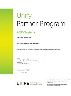 Unify Authorized OpenScape Business