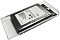 Фото-3 Внешний корпус для HDD/SSD Agestar 3UB2P 2.5, прозрачный корпус с установленным 2.5-дюймовым диском. На фото прозрачная крышка, внутри закреплённый накопитель Toshiba и плата с разъёмом micro-USB на торце. Изображение важно для страницы товара, потому что показывает посадку диска внутри корпуса.