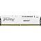 Фото-1 Комплект памяти Kingston FURY Beast White XMP KF552C40BWK4/128, вид спереди на один модуль; белый радиатор, логотип FURY, надпись Beast, верхние прорези и маркировка DDR5 на правом торце. Фото показывает лицевую сторону модуля из белой версии комплекта.