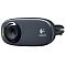 Фото-2 Веб-камера Logitech C310, вид под углом: крупный ободок объектива с маркировкой HD 720p, зелёный индикатор и клипса крепления сзади; тёмно-серый корпус; важно для понимания конструкции крепления и расположения индикатора при работе.