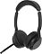 Фото-1 Наушники Jabra Evolve2 55 Link380c MS Stand, ракурс спереди слева; чёрная накладная гарнитура с мягким широким оголовьем, овальными амбушюрами и выдвинутой микрофонной штангой, на внутренней стороне чашки видна перфорация; изображение показывает общий внешний вид модели на странице товара.