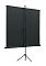 Фото-3 Экран на штативе Lumien Eco View LEV-100103 200&times;200 см, вид сзади; задняя сторона полотна тёмная, по центру видна вертикальная стойка; чёрный штатив-тренога и нижняя планка, цвет конструкции чёрный.