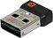 Фото-7 Клавиатура Logitech K400 Plus, крупный план USB-приёмника из комплекта; на фото компактный чёрно-серебристый ресивер с оранжевым знаком Logitech; важно для страницы товара, чтобы показать способ беспроводного подключения.