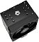 Фото-4 Кулер ID-Cooling SE-610 XT Basic, вид сверху под углом: чёрная верхняя крышка с логотипом, выступающие колпачки/заглушки над тепловыми трубками, вентилятор сбоку на скобах; ракурс важен для оценки высоты и верхней части конструкции.