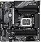 Фото-1 Материнская плата Gigabyte B760M GAMING X WIFI6E GEN5 &mdash; вид сверху: чёрная PCB, крупный кожух с надписью GAMING, сокет LGA1700 и четыре слота DDR5; показаны радиаторы VRM и расположение PCIe‑слотов для установки компонентов.