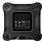 Фото-5 Внешний SSD ADATA SD620 2 ТБ, вид снизу: центральная площадка с маркировкой и знаками сертификации (EAC, FCC, CE), фактурная рамка и винты по углам, чёрный корпус на белом фоне; важно для идентификации устройства по маркировкам.