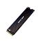 Фото-1 SSD Hiksemi Future Lite, M.2 2280 1 ТБ, вид спереди под углом на белом фоне: модуль с чёрной декоративной накладкой и цветными геометрическими линиями, видны контакты M.2 и край платы, фото показывает лицевую сторону для страницы товара SSD.