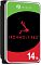 Фото-3 Жёсткий диск Seagate IronWolf Pro ST14000NT001: 3/4 вид с противоположной стороны, видны кромки корпуса и крепёжные отверстия по углам, наклейка IronWolf Pro 14TB. На белом фоне &mdash; показывает внешний вид устройства со стороны корпуса.