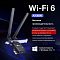 Фото-4 Сетевая карта TP-Link Archer TX55E, инфографика на тёмном фоне с надписью «Wi‑Fi 6 AX3000»; изображён адаптер и указана совместимость с Windows 10 и 11. Помогает понять заявленную совместимость и стандарт Wi‑Fi на странице товара.