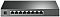 Фото-3 Коммутатор TP-Link SG2008P, крупный план передней панели. Видны разъём питания слева, 8 RJ45 портов в один ряд и маркировка модели на чёрной лицевой панели. Изображение важно для страницы товара, потому что показывает интерфейсы и подключение питания.