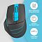 Фото-8 Беспроводная мышь A4Tech Fstyler FG30 Blue, инфографика с видом сверху; показаны подключение 2.4 GHz, колесо 4D-прокрутки и две боковые кнопки на чёрно-голубом корпусе; изображение важно для страницы товара, потому что поясняет органы управления и способ подключения.