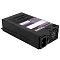 Фото-3 Блок питания для ПК SilverStone FX500 500 Вт, вид под углом со стороны торца. Показаны сетевой разъём, небольшой круглый вентилятор на передней панели и верхняя наклейка с характеристиками. Это важно для страницы товара, так как показывает торцевую панель и охлаждение в формате Flex ATX.