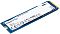 Фото-2 SSD Kingston NV3 SNV3S/500G, ракурс под углом с лицевой стороны: виден тонкий модуль M.2 2280, синяя плата, белая наклейка с обозначением 500 GB и золотистый разъём; изображение уточняет конструкцию и формат накопителя для карточки товара.
