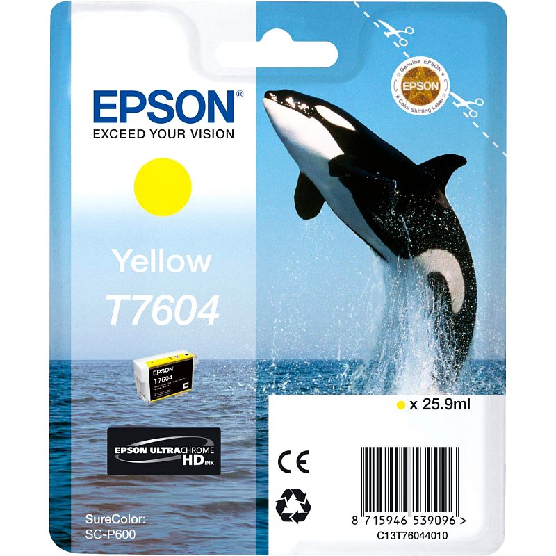 Фото Картридж EPSON T7604 Струйный Желтый, C13T76044010