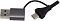 Фото-15 USB‑Ethernet адаптер DIGMA DLA‑GEUC01 — крупный план разъёмов: USB‑A штекер и отдельный USB‑C штекер на коротком выводе; показаны металлические коннекторы для подключения к разным типам портов.