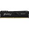 Фото-1 Модуль памяти Kingston FURY Beast KF432C16BB/8W, вид спереди. На фото чёрный радиатор с логотипом FURY, надписью BEAST и золотистым контактным краем DIMM. Изображение важно для страницы товара, потому что показывает лицевую сторону и дизайн теплоотвода.