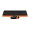 Фото-10 Комплект Клавиатура/мышь A4Tech  Беспроводной чёрный, FG1010 ORANGE