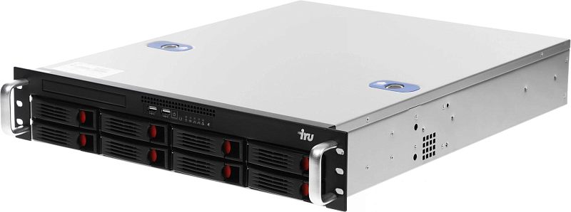 Фото-1 Сервер iru s2208e 8x3 5 rack 2u 2159778, фронтальный вид; стоечный корпус с отсеками накопителей, индикаторами и вентиляционными зонами показан для страницы серверного оборудования. Описание фиксирует видимые элементы, чтобы изображение соответствовало теме страницы товара.