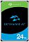 Фото-1 Жёсткий диск Seagate SkyHawk AI ST24000VE002 SATA 3.5" 24 TB, фронтальный вид; на фото чёрная лицевая этикетка с зелёной верхней и синей нижней зоной, серебристая рамка корпуса и маркировка SkyHawk AI; изображение на светлом фоне показывает серию и ёмкость 24 TB для страницы HDD.