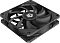 Фото-4 Корпусный вентилятор ID‑COOLING TF‑12025 PRO Black, низкий ракурс: видна глубина корпуса, угловые крепёжные отверстия и выступающие элементы рамки &mdash; важно для понимания толщины вентилятора и зазоров при монтаже в корпус ПК.