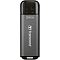 Фото-2 USB‑накопитель Transcend JetFlash 920 256GB, фронтальный вид: тёмно‑серый корпус с надписью Transcend, сверху чёрный полупрозрачный колпачок и отметка 256GB, на белом фоне &mdash; чтобы увидеть колпачок и обозначение объёма на странице товара.