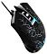 Фото-9 Проводная игровая мышь Sunwind SW-M705G, ракурс сверху слева; показаны высокие боковые панели, белое колесо, кнопка dpi, голубая подсветка и фактурная левая боковина, для страницы товара с обзором корпуса под углом.