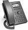 Фото-2 IP-телефон Flyingvoice P10P, чёрный, вид спереди справа под углом; на фото видны трубка, экран, навигационный круг, клавиши вызова и цифровой блок, а также задняя подставка; фото помогает оценить толщину корпуса и наклон телефона в карточке товара.