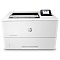 Фото-2 Лазерный принтер HP LaserJet Enterprise M507dn, фронтальный вид: верхний выходной лоток с листом, справа сверху панель с экраном и кнопками, нижний модуль подачи бумаги; белый корпус на белом фоне для идентификации расположения лотков и панели управления на странице товара.