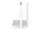 Фото-10 Wi‑Fi роутер Netcraze Viva NC‑1913, боковой вид: белый низкий корпус, вентиляционные отверстия по периметру, антенна на переднем плане и две тонкие антенны сзади; фото важно для понимания, сколько места занимает устройство и как выглядят боковые панели.