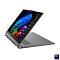 Фото-2 Ноутбук-трансформер Lenovo Yoga 7 2-in-1 16ILL10 83JT0000US, режим палатки с поворотным экраном. Видны шарниры 360 градусов, нижняя панель с длинной вентиляционной решёткой, боковые порты и серый корпус. Фото помогает оценить конструкцию трансформера и расположение элементов на основании.
