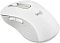 Фото-5 Беспроводная мышь Logitech M650 L, белая, вид сверху справа под углом; показаны логотип, боковые кнопки, колесо прокрутки и рельефная фактура боковины. Изображение для карточки товара, чтобы показать общий силуэт и элементы управления.