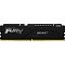 Фото-1 Комплект памяти Kingston FURY Beast Black EXPO 2x16 ГБ DDR5, вид спереди одного модуля. Чёрный радиатор с белыми логотипами FURY и BEAST, верхние прорези и золотистые контакты DIMM. Используется на странице как базовый внешний вид модуля из комплекта.