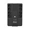 Фото-2 ИБП Powerman Brick 1000 VA Brick 6117369, вид сверху. Видны четыре розетки слева и четыре справа, центральная кнопка питания, блок светодиодных индикаторов и продольные вентиляционные рёбра, цвет чёрный. На карточке товара это важно для понимания компоновки панели подключения.