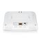 Фото-3 Точка доступа Zyxel NebulaFlex NWA90BE, вид снизу: ниша разъёмов с маркировкой Console, порт Ethernet RJ45 с подписью Uplink и разъём питания DC 12V; фото важно для понимания подключений на странице товара.