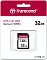 Фото-2 Карта памяти Transcend UHS‑I SD 300S 32GB TS32GSDC300S, фронтальный вид упаковки; красная шапка Transcend, надпись &ldquo;UHS‑I SD 300S Read up to 100MB/s&rdquo;, окно с SD‑картой, указано 32GB и значки Class 10/U1; показывает товар в блистере и ключевые обозначения.