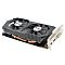 Фото-2 Видеокарта AFOX AMD Radeon R9 370, вид спереди под углом со стороны интерфейсной планки; видны чёрный кожух, один синий вентилятор, радиатор и планка с VGA, HDMI и DVI; фото важно для страницы товара, чтобы показать компоновку охлаждения и разъёмы.