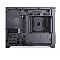 Фото-12 Корпус Jonsbo D32 Pro Black, вид со стороны кабель‑менеджмента: большой вырез под зону сокета, прямоугольные окна для проводов и крепёжные отверстия на монтажной стенке &mdash; чтобы оценить прокладку кабелей и удобство сборки.