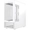 Фото-3 Корпус для ПК Powercase Vision Micro M2, вид сбоку под углом: белая глухая боковая панель с перфорацией и рядом прозрачная панель, внизу видны округлые ножки. Это важно, чтобы понять, где расположены вентиляционные отверстия и как выглядит боковая сторона корпуса на странице товара.