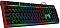 Фото-3 Клавиатура Sven KB-G8000, диагональный вид с включённой RGB-подсветкой; подсвечены клавиши и нижний контур корпуса, виден провод сверху и цифровой блок справа; фото помогает оценить подсветку и общую компоновку игровой клавиатуры.