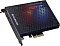 Фото-2 Карта видеозахвата AVerMedia Live Gamer 4K, вид сверху под углом с подсветкой под решёткой; видны чёрный перфорированный кожух, надписи AVerMedia и LIVE GAMER 4K, а на монтажной планке - два HDMI; фото важно для страницы товара, так как показывает интерфейсы и верхнюю часть корпуса.