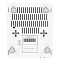 Фото-2 Маршрутизатор MikroTik hEX PoE RB960PGS — вид снизу; продольные вентиляционные отверстия и заводская наклейка на белом корпусе; фото на белом фоне важно для идентификации и понимания вентиляции на странице товара.