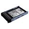 Фото-1 SSD Lenovo VA Mixed Use 2.5 1.92 TB SATA 4XB7A90886, вид сверху под углом на накопитель в салазках 2.5 дюйма, показаны верхняя этикетка Lenovo, чёрный пластиковый фронтальный фиксатор и металлические боковые направляющие серебристого цвета, для страницы товара как изображение форм-фактора и исполнения для установки в серверный отсек.