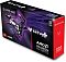Фото-6 Видеокарта Sapphire Radeon RX 9070 NITRO+, упаковка под углом: коробка чёрно-красного цвета с фиолетовой графикой и маркировкой AMD Radeon RX 9070; для страницы товара это важно, чтобы показать внешний вид retail-упаковки.