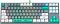 Фото-6 Клавиатура A4Tech S87 USB Energy Ash, фронтальный вид сверху; на фото видны равномерная RGB‑подсветка, компактная раскладка без цифрового блока, бирюзовый пробел и белые Enter и Shift, серый цвет корпуса; изображение показывает раскладку и подсветку для страницы товара.