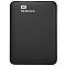 Фото-3 Внешний HDD WD Elements Portable 2TB, вид сверху; чёрная лицевая панель с надписью WD Elements, закруглённые углы и тонкая рамка по периметру