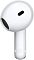 Фото-5 Наушники Xiaomi Buds 8 Active, белый наушник, крупный план под углом со стороны амбушюры; видны овальная внешняя часть, звуковое отверстие, маркировка R на ножке и нижние отверстия микрофона; фото важно для страницы товара, потому что показывает детали правого наушника.