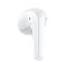 Фото-4 Беспроводные наушники Honor CHOICE Earbuds X5, белые, крупный план наушника сбоку. Видны гладкий глянцевый корпус, короткая ножка и микрофонные отверстия, что помогает показать форму внешней стороны вкладыша на странице товара.