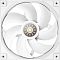 Фото-1 Корпусный вентилятор DeepCool FT14 WH 140 мм &mdash; вид спереди на белом фоне, белая рамка и лопасти, прозрачная ступица с видимыми элементами двигателя; показывает внешний вид вентилятора для корпуса ПК