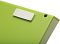Фото-22 Клавиатура Acer OCC205 (ZL.ACCEE.00E) из комплекта, крупный план угла снизу: зелёная текстурированная нижняя панель, белая резиновая опора и отверстие в кромке; показывает опорные элементы и конструкцию корпуса.