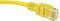 Фото-5 Патч-корд Premier UTP Cat 5e PP12 5 м, жёлтый, макросъёмка разъёма RJ-45 спереди; видны контактная группа, прозрачный наконечник и жёлтый корпус с рифлёной разгрузкой; на белом фоне для карточки товара, помогает показать форму разъёма на странице товара.